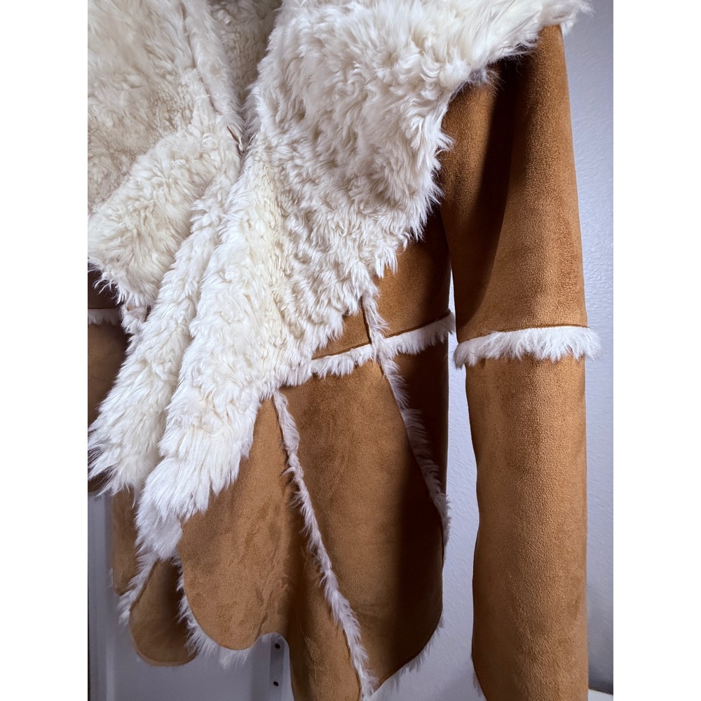 Donna Salyers‎ Fabulous Furs Faux Suede Sherpa Coat Jacket Size S - Picture 10 of 11